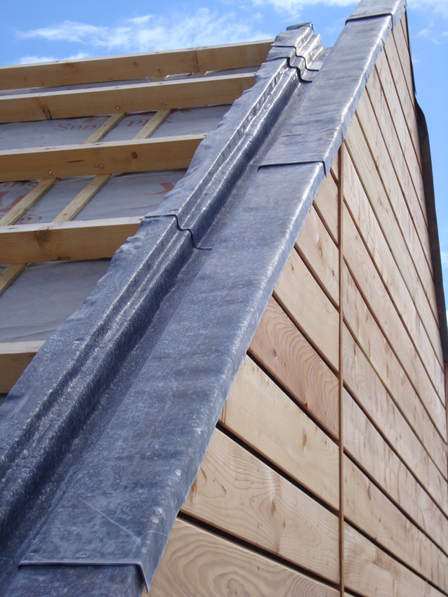 Gutters on gable roof 