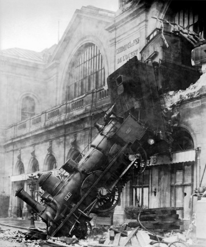 Train wreck at Montparnasse 1895