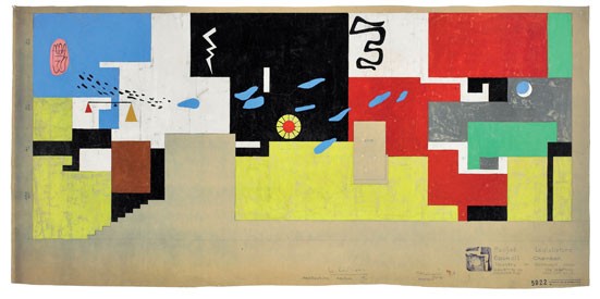 Le Corbusier design for tapestry at Chandigarh