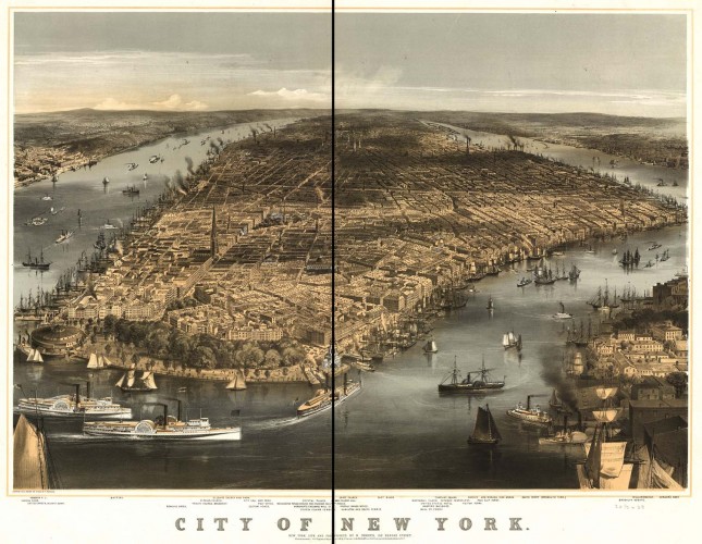Old drawing of New York