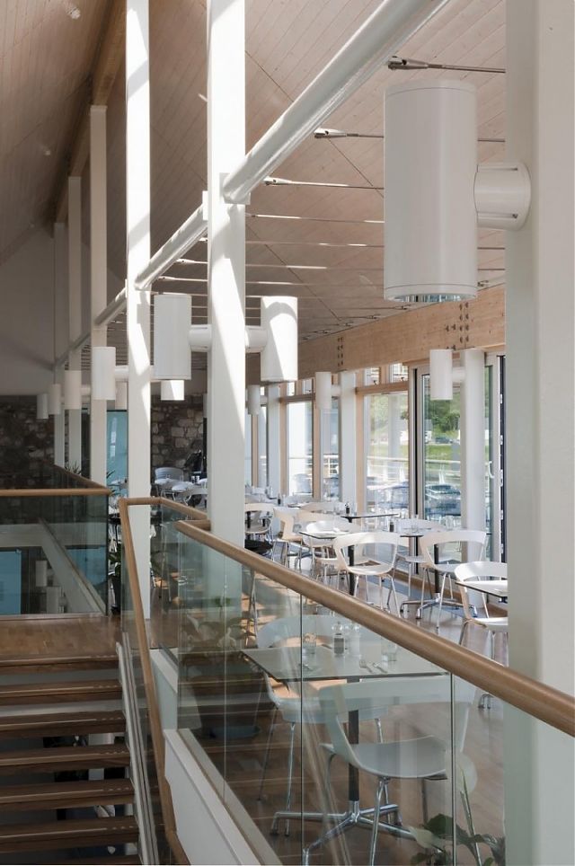 Upper deck of Facilities Building restaurant. Upper deck of Facilities Building restaurant.