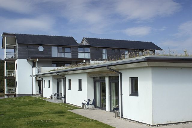 View of Studio apartments with staff accommodation in background. View of Studio apartments with staff accommodation in background.