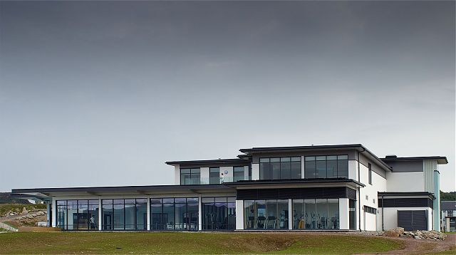 View from Loch Fyne breakwater. Poolhall and gym on ground floor and spa and external terrace on upper. View from Loch Fyne breakwater. Poolhall and gym on ground floor and spa and external terrace on upper.