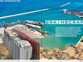 <p>The detonation of 2,750 tonnes of fertiliser in Beirut back in 2020  reverberates to this day with a debate over what to do with the  partially collapsed grain silos which bore the brunt of the blast. Local  architect Gioia Sawaya shares proposals to salvage fermenting grain as a  bio-composite material suitable for construction.</p>