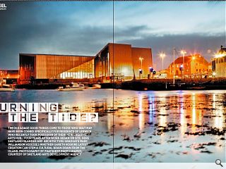 The old adage good things come to those who wait may have been coined specifically for residents of Lerwick who recently took possession of their new creative arts hub... Four years after work began on site. Here Shetland islander and architecture graduate Marc Williamson assesses whether Gareth Hoskins latest creation can stem a cultural brain drain from the island. Photography by Phatsheep Photography, courtesy of Shetland Arts Development Agency.