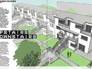 Edinburgh&rsquo;s distinctive colony style housing, where two flats are  stacked one above the other each with their own front garden, has been  held up as an exemplar for attracting families back to the inner city.  Here Malcolm Fraser outlines his own bid to resurrect the style at Leith  Fort.