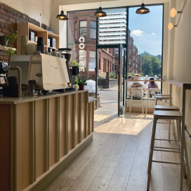 Coffee and espresso bar in Glasgow uses HIMACS for some Italian flair